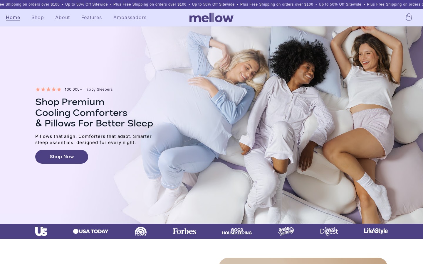 Mellow Sleep 首页 hero · 关弹窗后